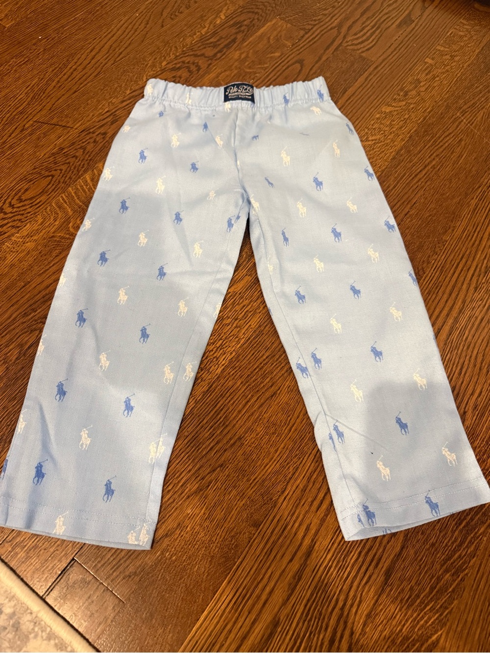 Ralph Lauren Light Blue Pajama Pants with Blue & White Polo Motif